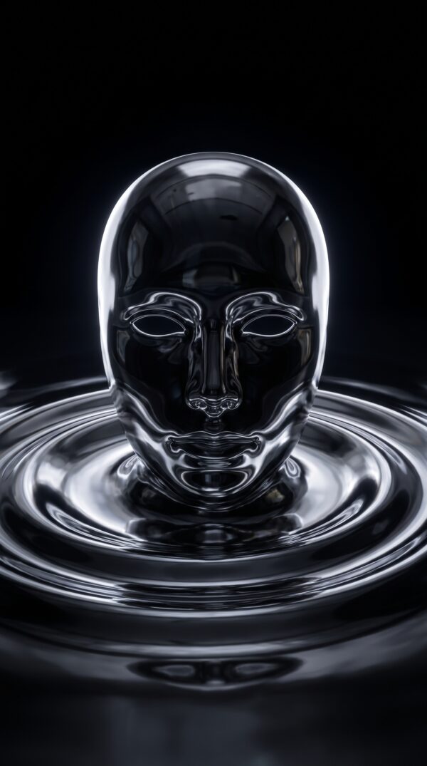 Liquid Chrome Mask Wallpaper